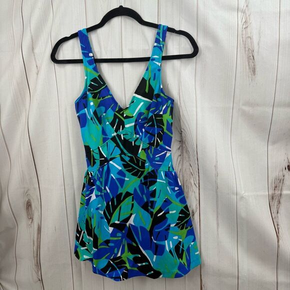 Maxine of Hollywood Women’s 12 Patterned Swim Dress - Picture 1 of 5